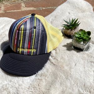 Skullcandy Baseball Cap Hat Black Yellow Striped Adjustable